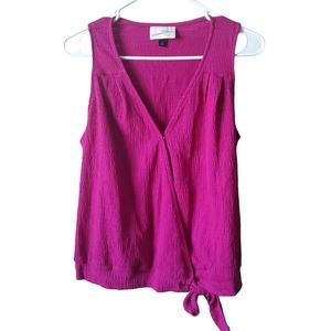 UNIVERSAL THREAD | Fuscia Faux Wrap Tie V-Neck Sleeveless Top | Medium
